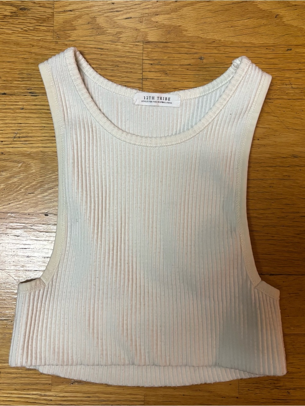 12th Tribe Ivory Ribbed Cropped Preppy Outdoor Gorpcore Luxury Soft Girl Tank M